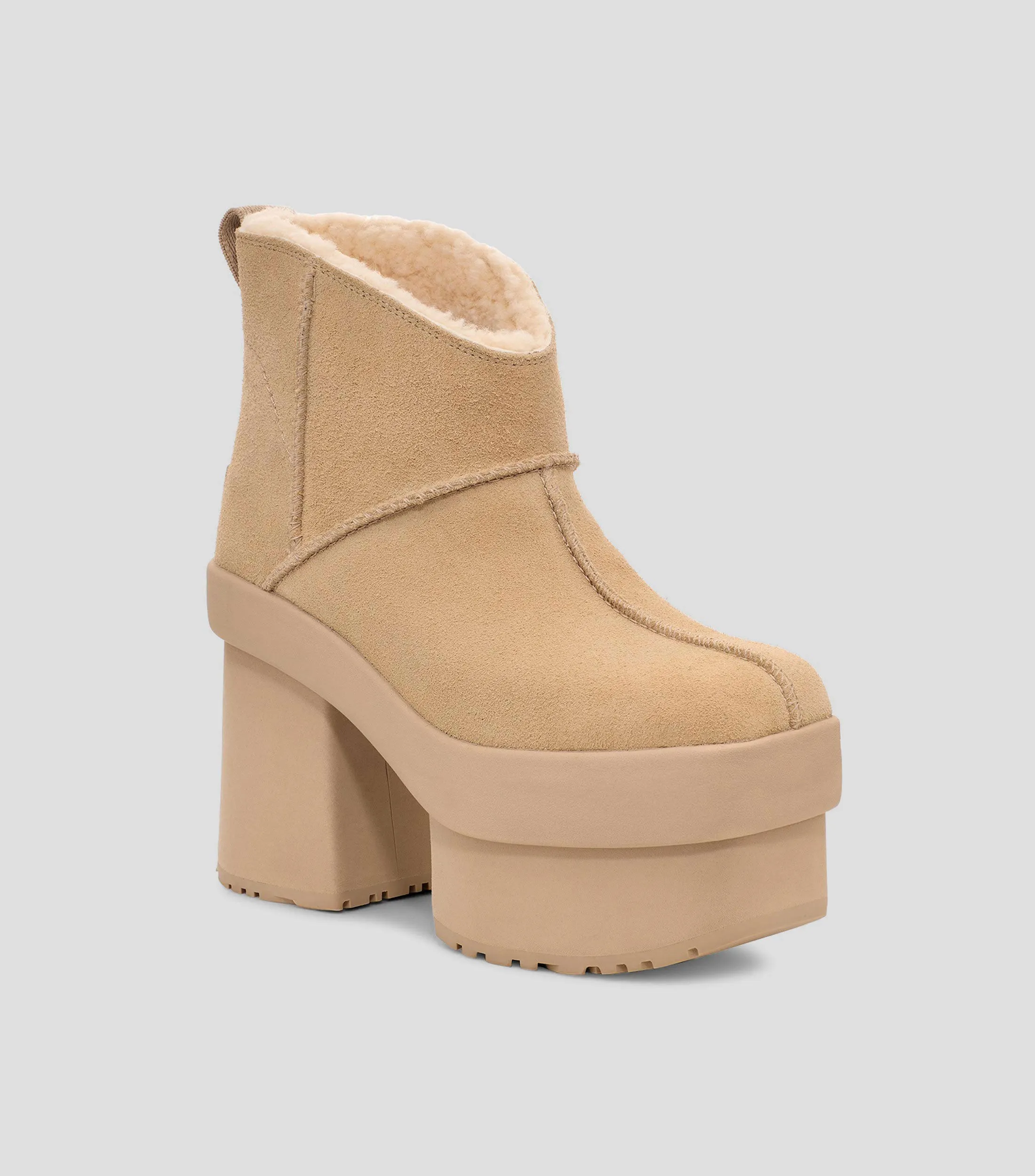 Ugg Botines en Piel con Tacón Alto Media Luna Mujer