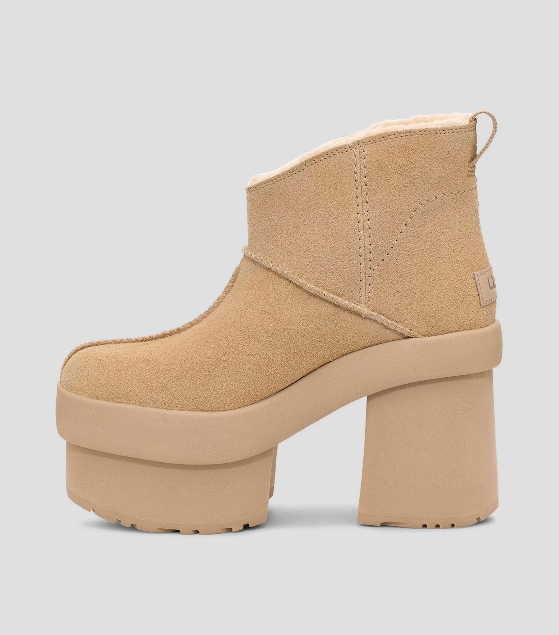 Ugg Botines en Piel con Tacón Alto Media Luna Mujer