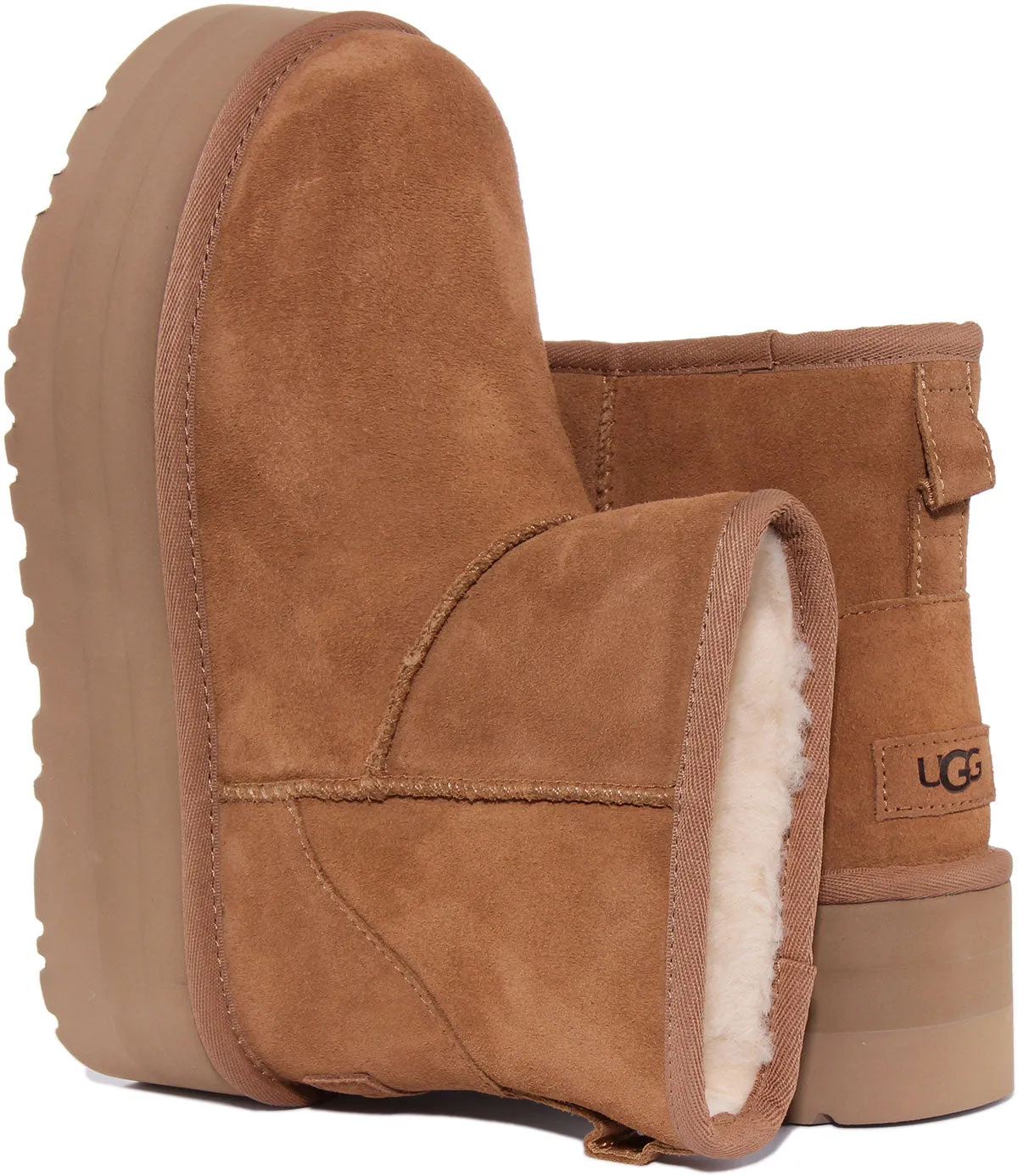 Ugg Classic Mini Bota de plataforma de ante para mujer en mocha