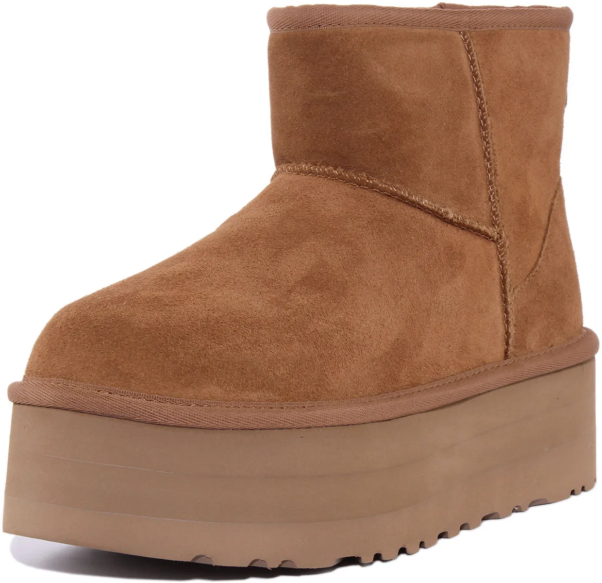 Ugg Classic Mini Bota de plataforma de ante para mujer en mocha