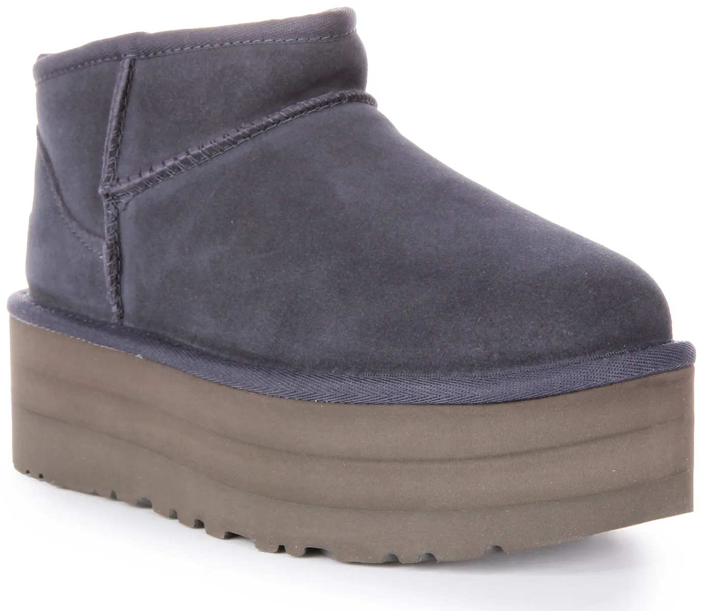 Ugg Classic Ultra Mini Bota de plataforma de ante para mujer en marino