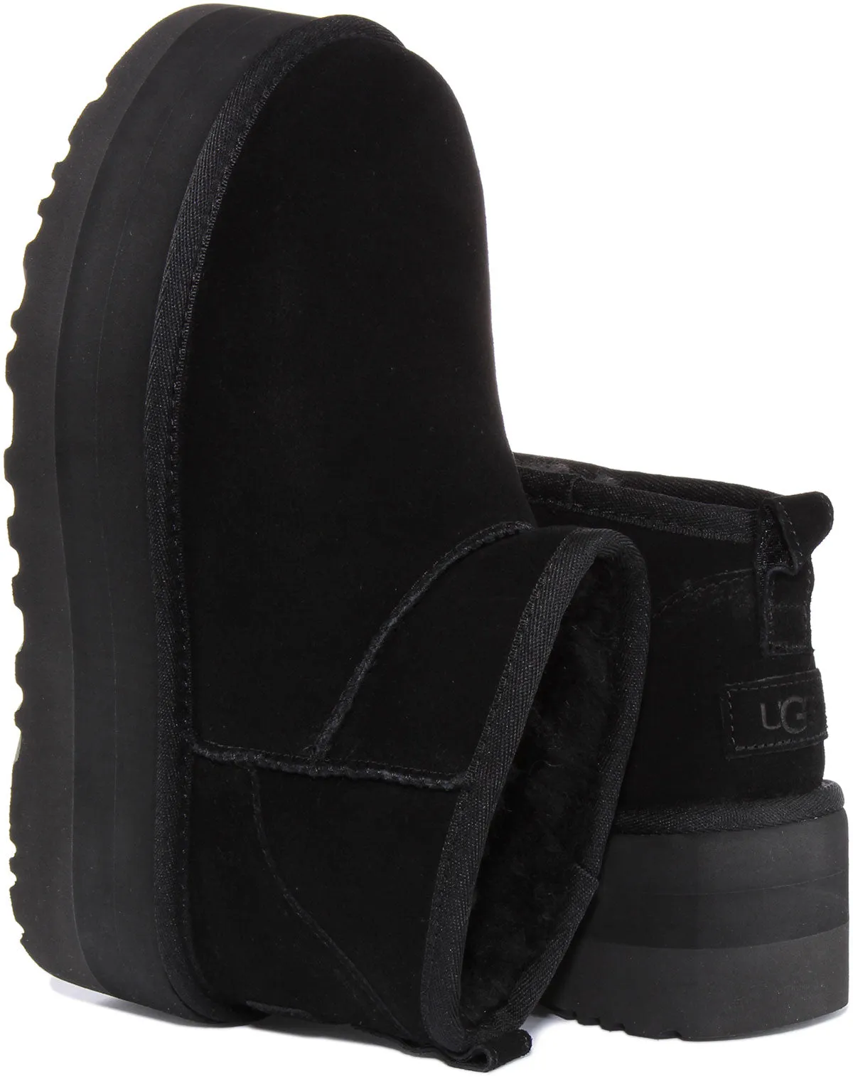 Ugg Classic Ultra Mini Bota de plataforma de ante para mujer en marino