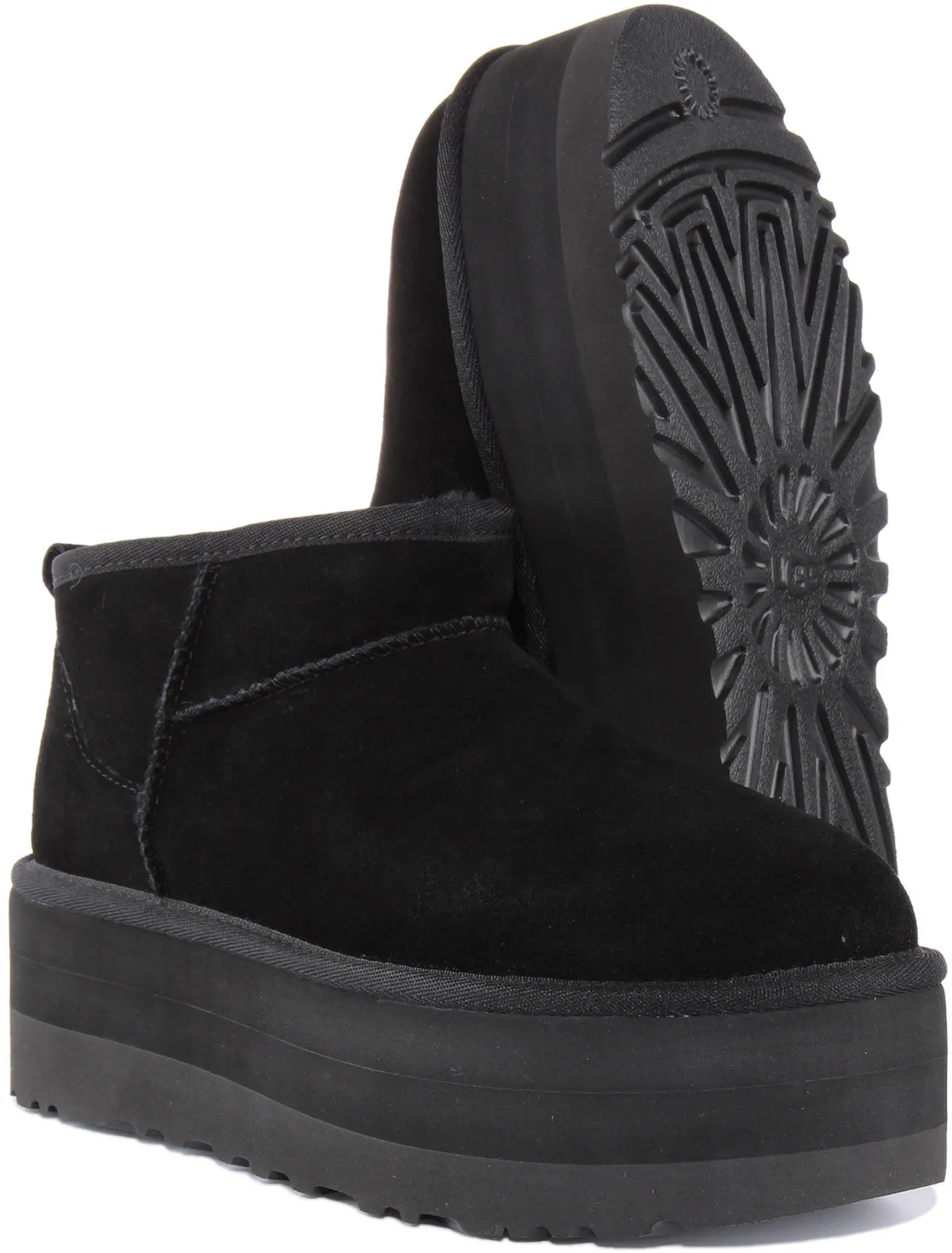 Ugg Classic Ultra Mini Bota de plataforma de ante para mujer en marino