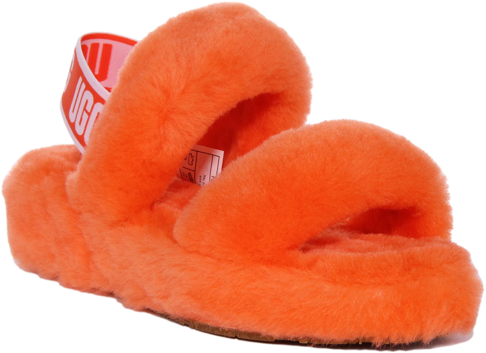 Ugg Oh Yeah Sandalia de piel de oveja con respaldo elástico para mujer en naranja