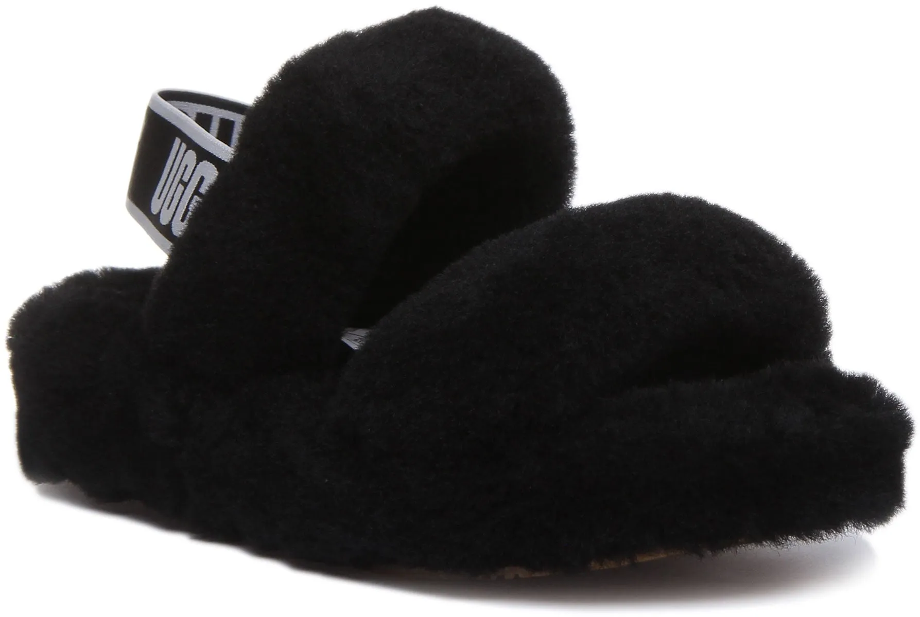 Ugg Oh Yeah Sandalia de piel de oveja con respaldo elástico para mujer en naranja