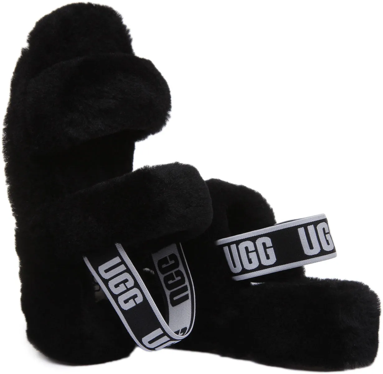 Ugg Oh Yeah Sandalia de piel de oveja con respaldo elástico para mujer en naranja