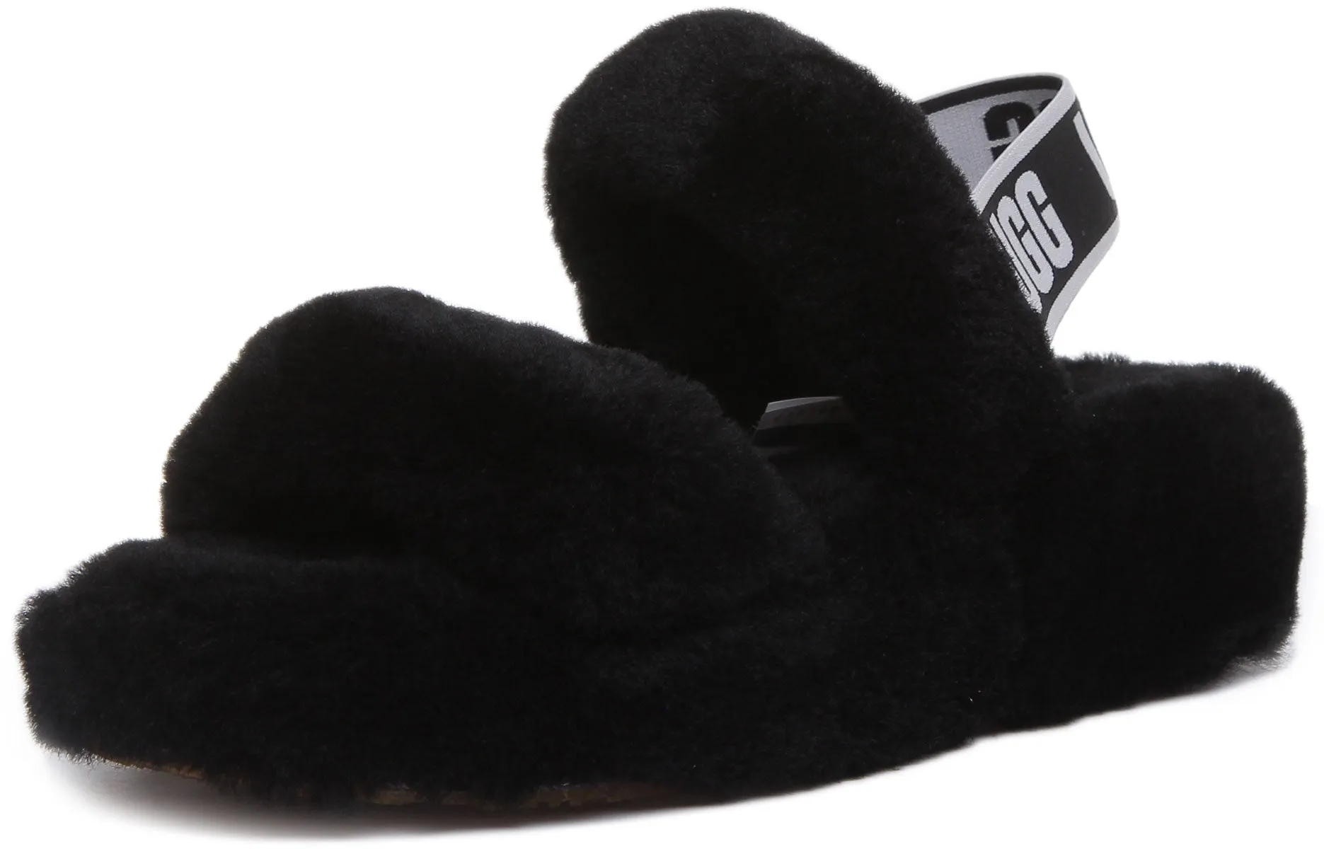 Ugg Oh Yeah Sandalia de piel de oveja con respaldo elástico para mujer en naranja