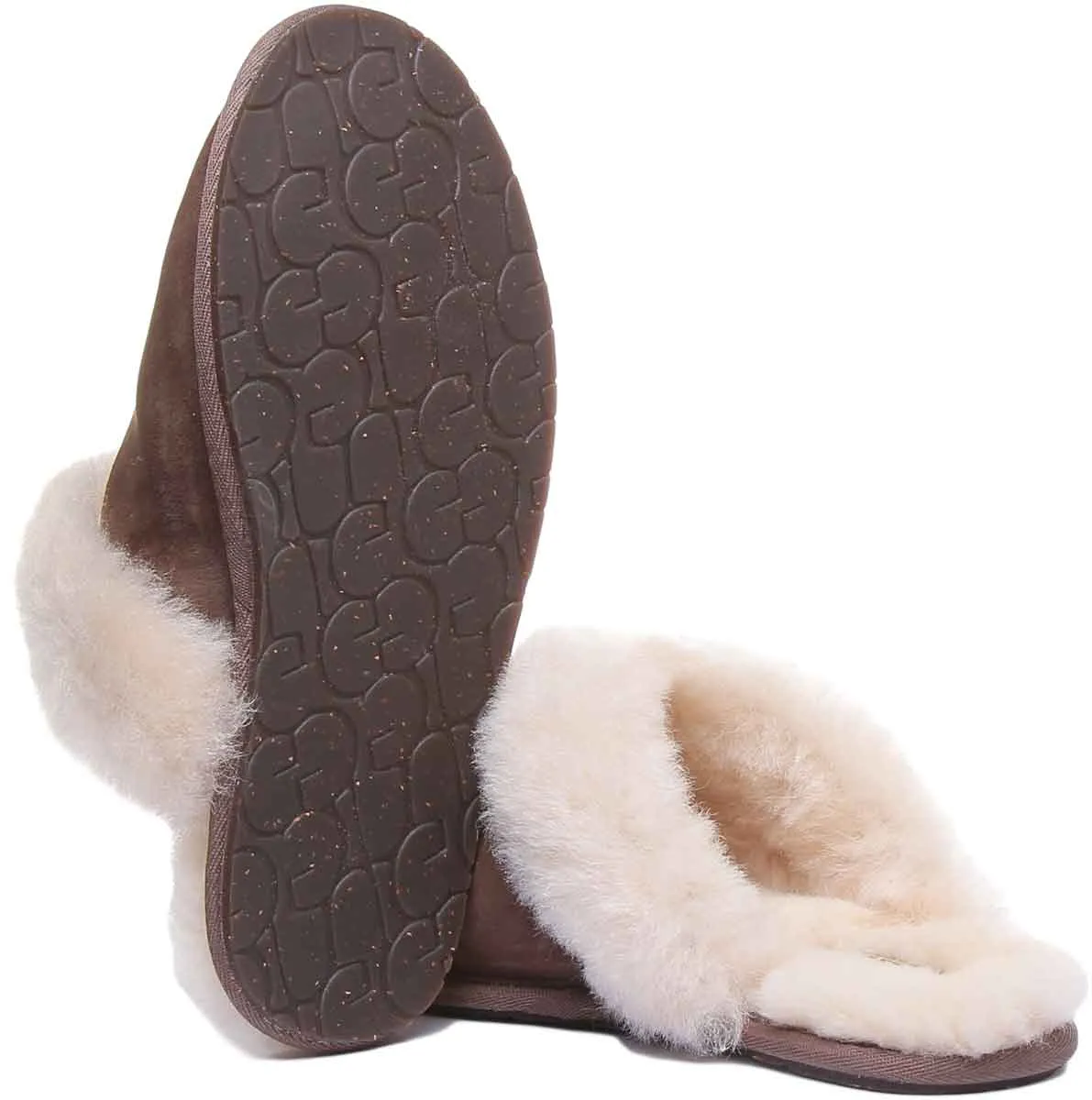 Ugg Scuffette 2 Pantuflas de piel de oveja para mujer en gris