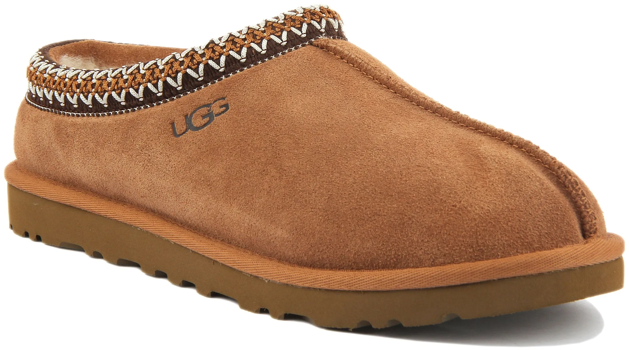 Ugg Tasman Pantuflas de exterior de ante trenzado para hombre en marrón choco