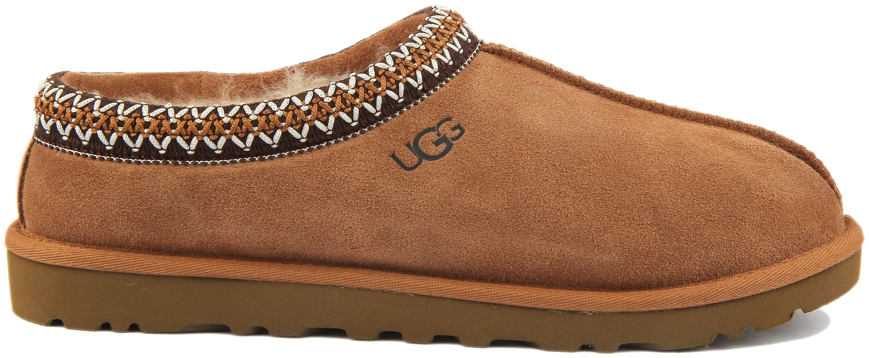 Ugg Tasman Pantuflas de exterior de ante trenzado para hombre en marrón choco