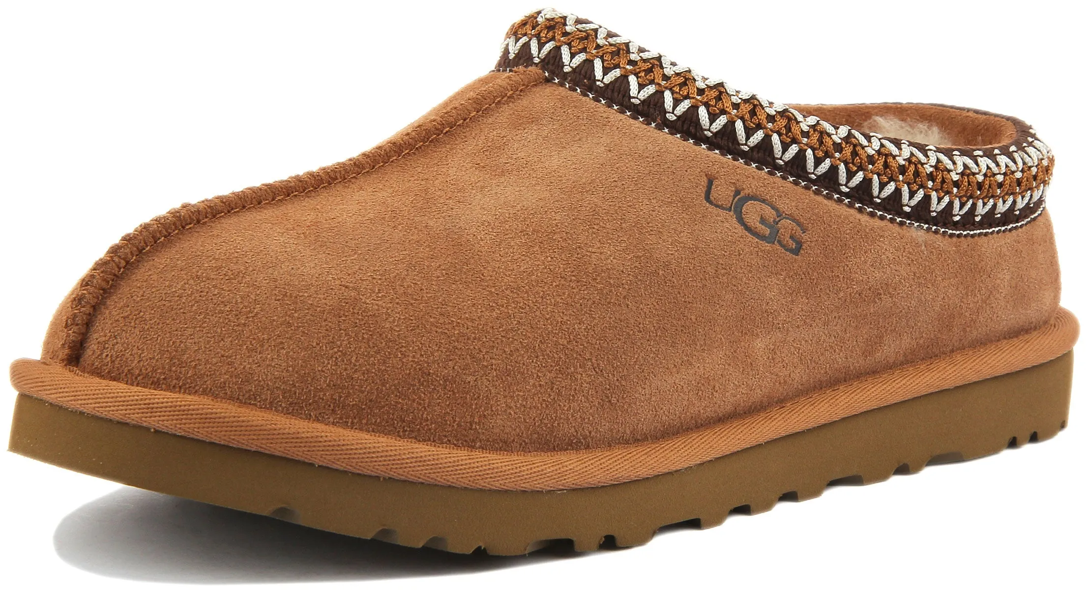 Ugg Tasman Pantuflas de exterior de ante trenzado para hombre en marrón choco