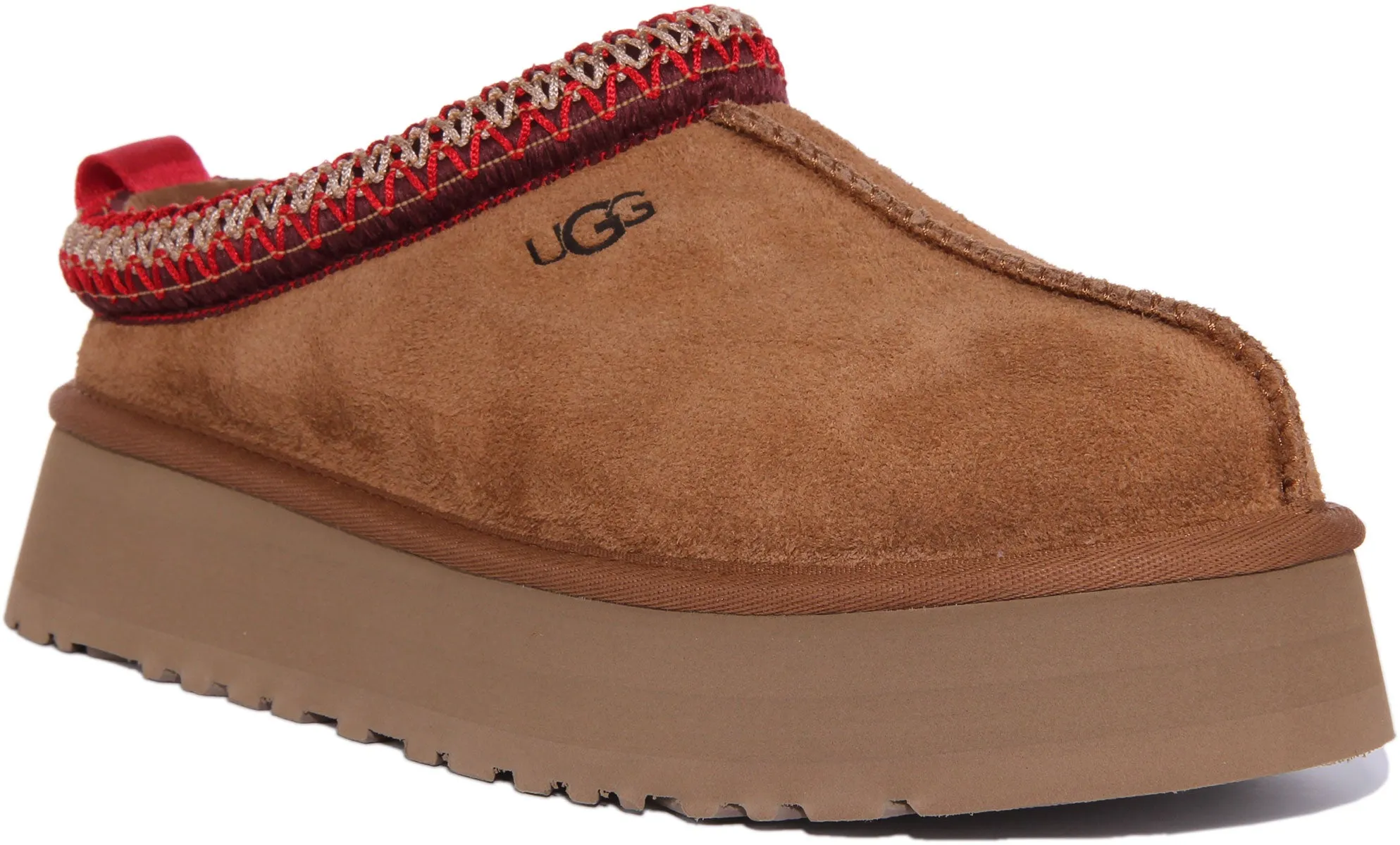 Ugg Tazz Pantuflas de ante para interior y exterior para mujer en castaño