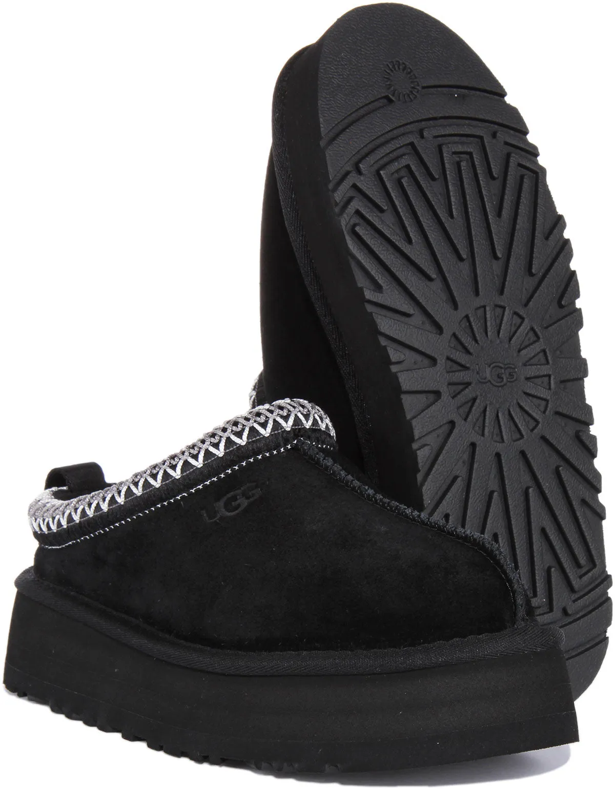Ugg Tazz Pantuflas de ante para interior y exterior para mujer en castaño