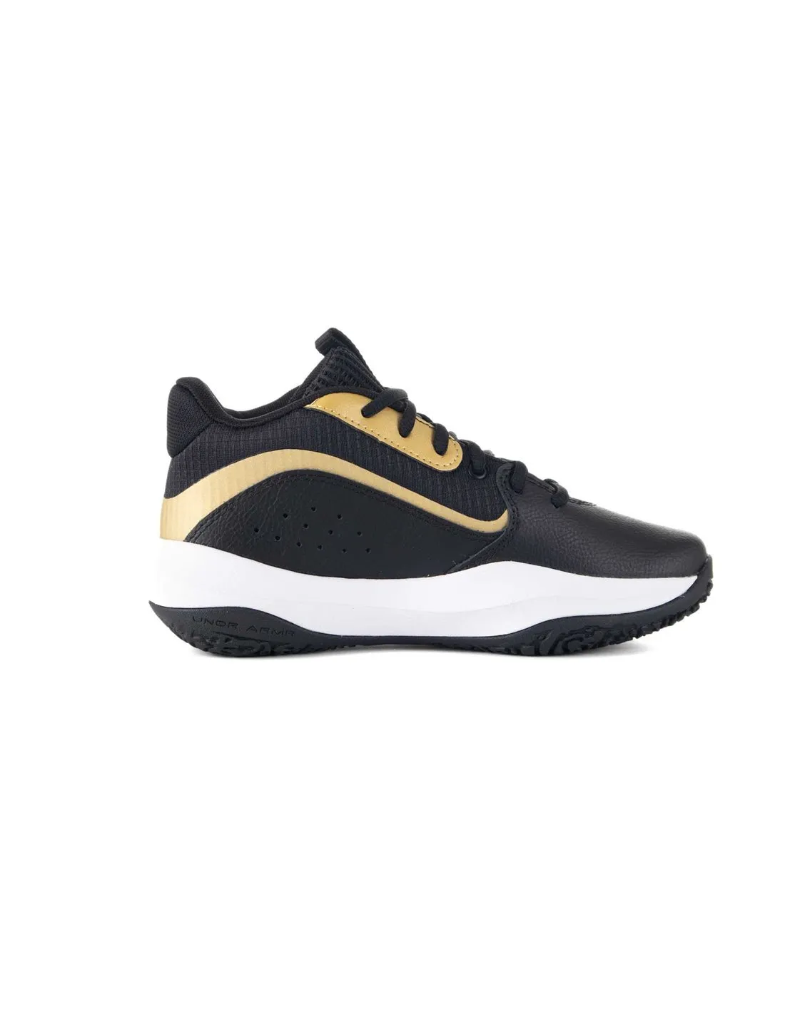 UNDER ARMOUR  ZAPATILLAS DE BALONCESTO NEGRO Y DORADO UA GS LOCKDOWN 7 3028513 001 NIñO/A