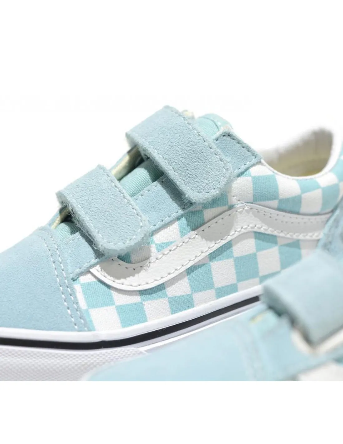 VANS OLD SKOOL V  THEORY CHECKERBOARD CANAL AZUL  CALZADO INFANTIL