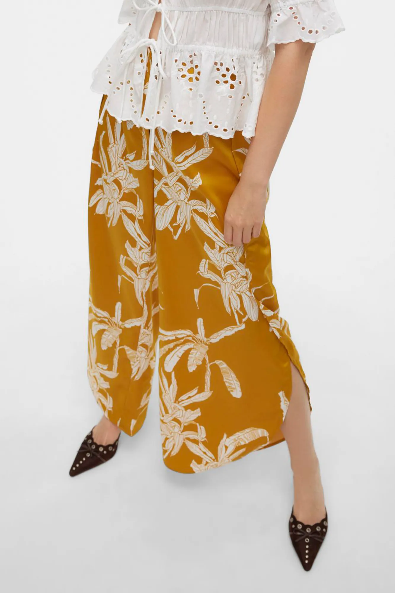 Vero Moda Pantalón fluido efecto satinado