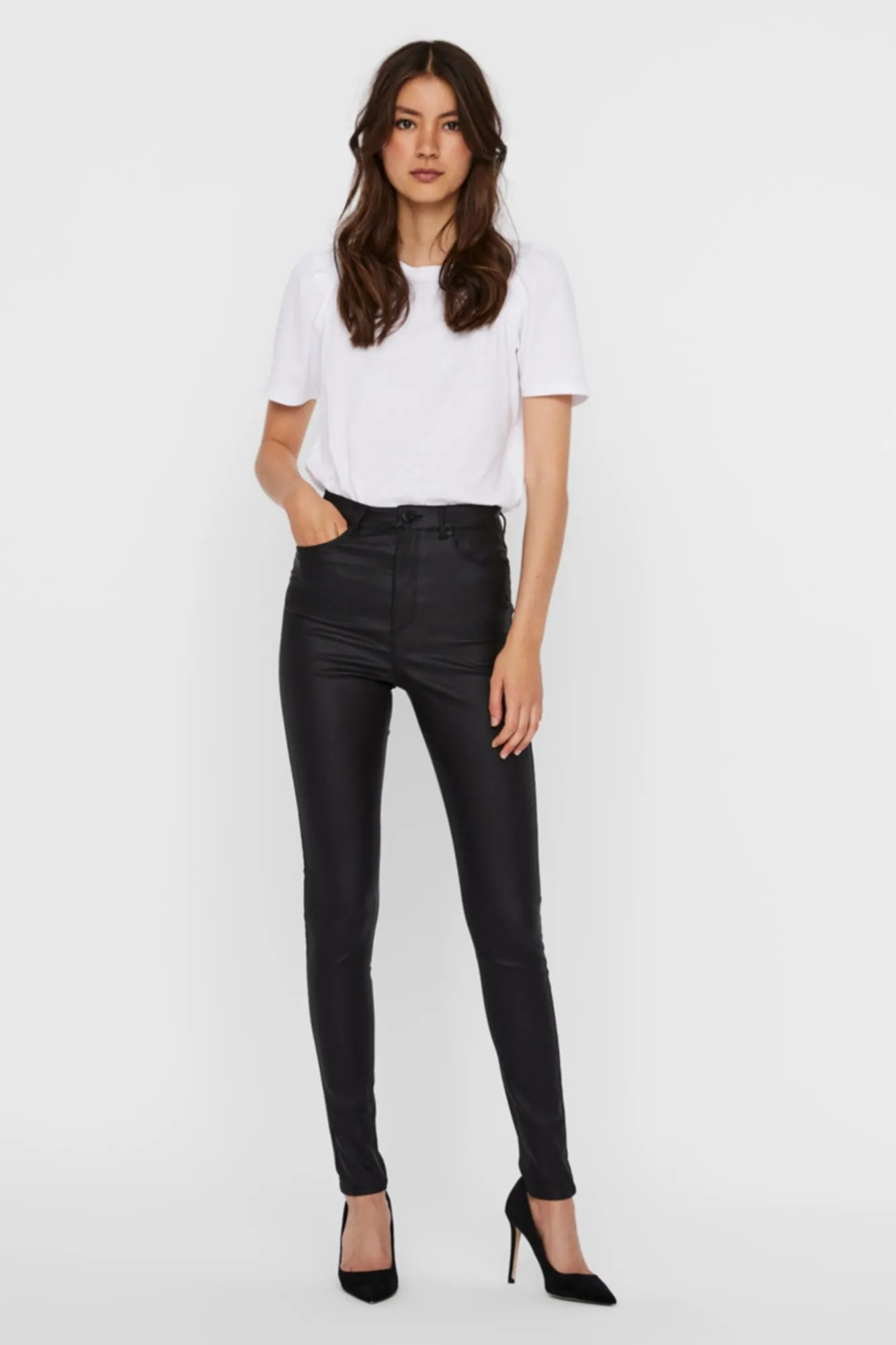 Vero Moda Pantalón largo de mujer encerado