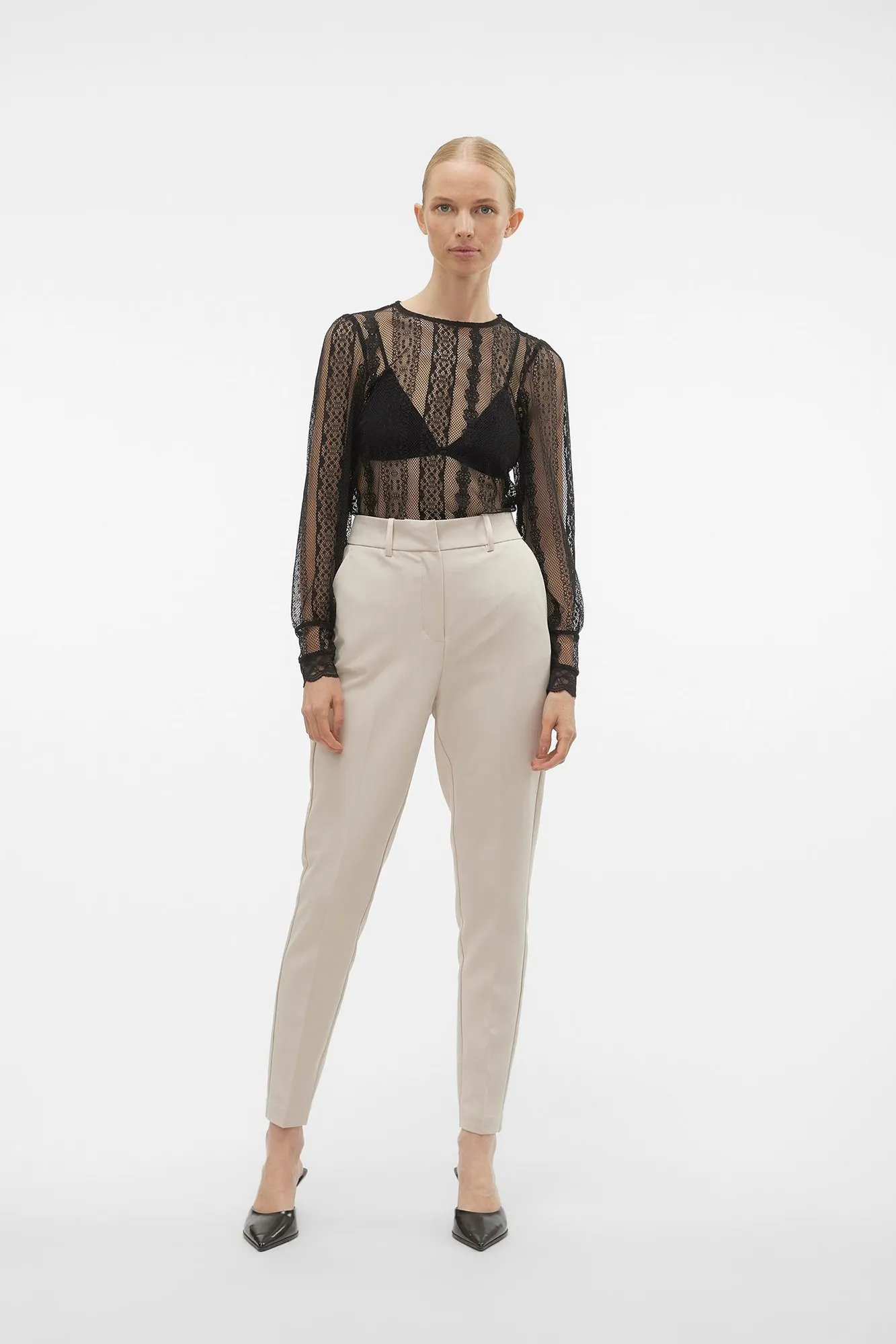 Vero Moda Pantalón pitillo con satinado