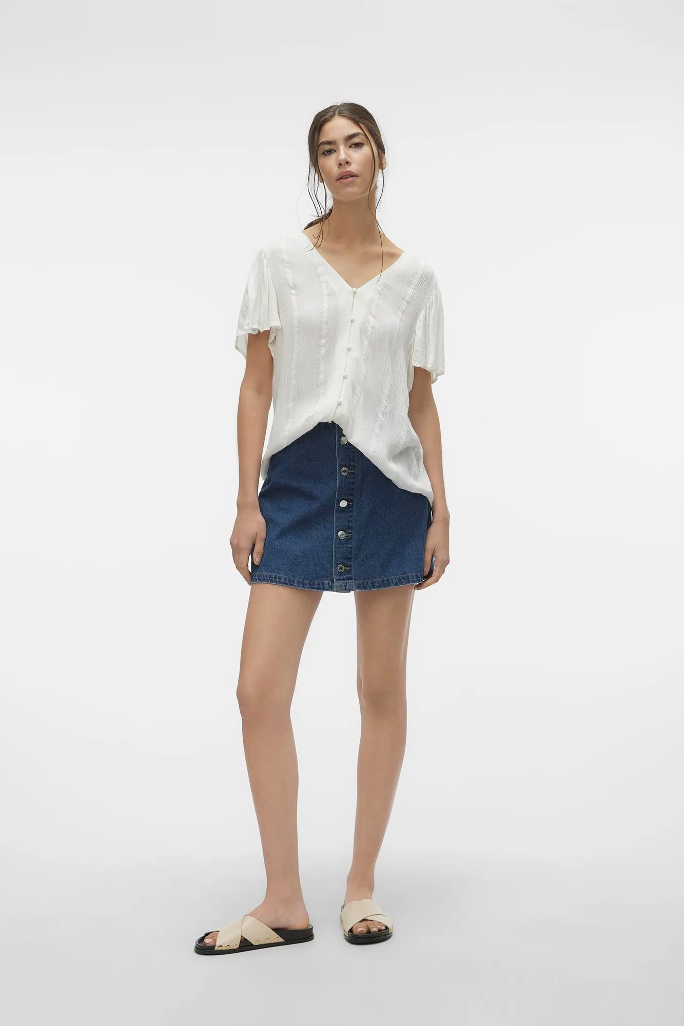 Vero Moda Top de manga corta fluída