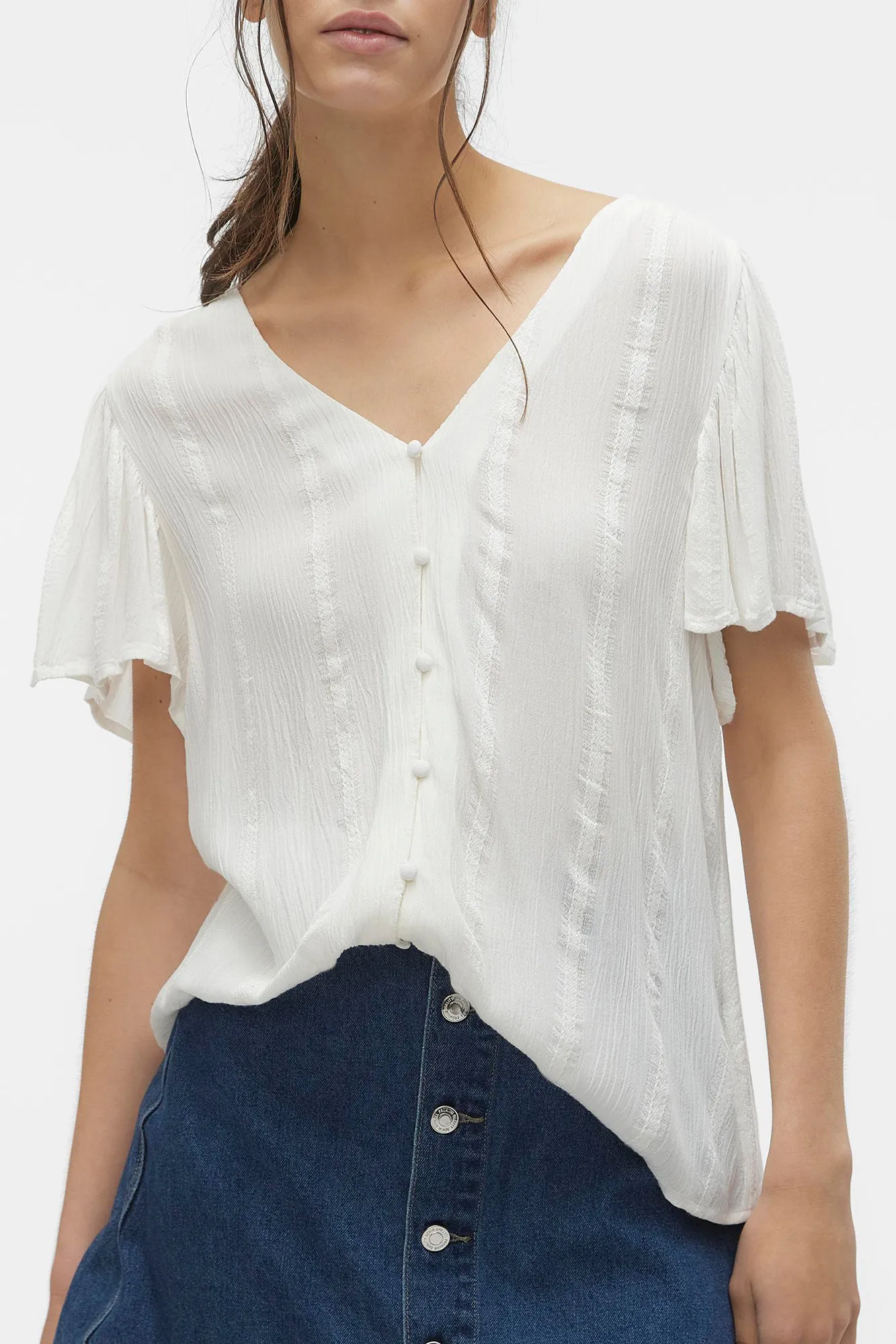 Vero Moda Top de manga corta fluída