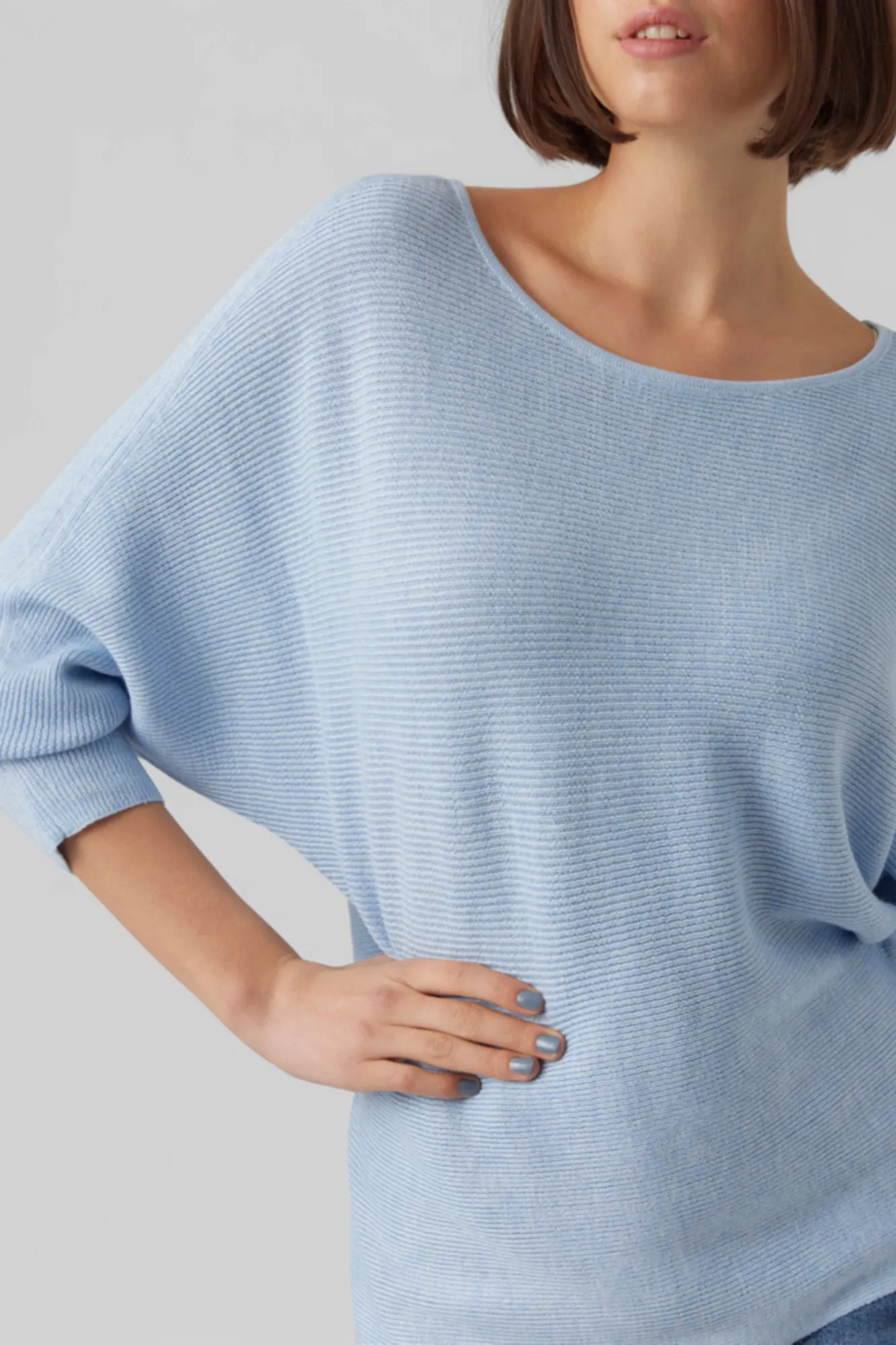 Vero Moda Top de punto manga 3/4 cuello barco