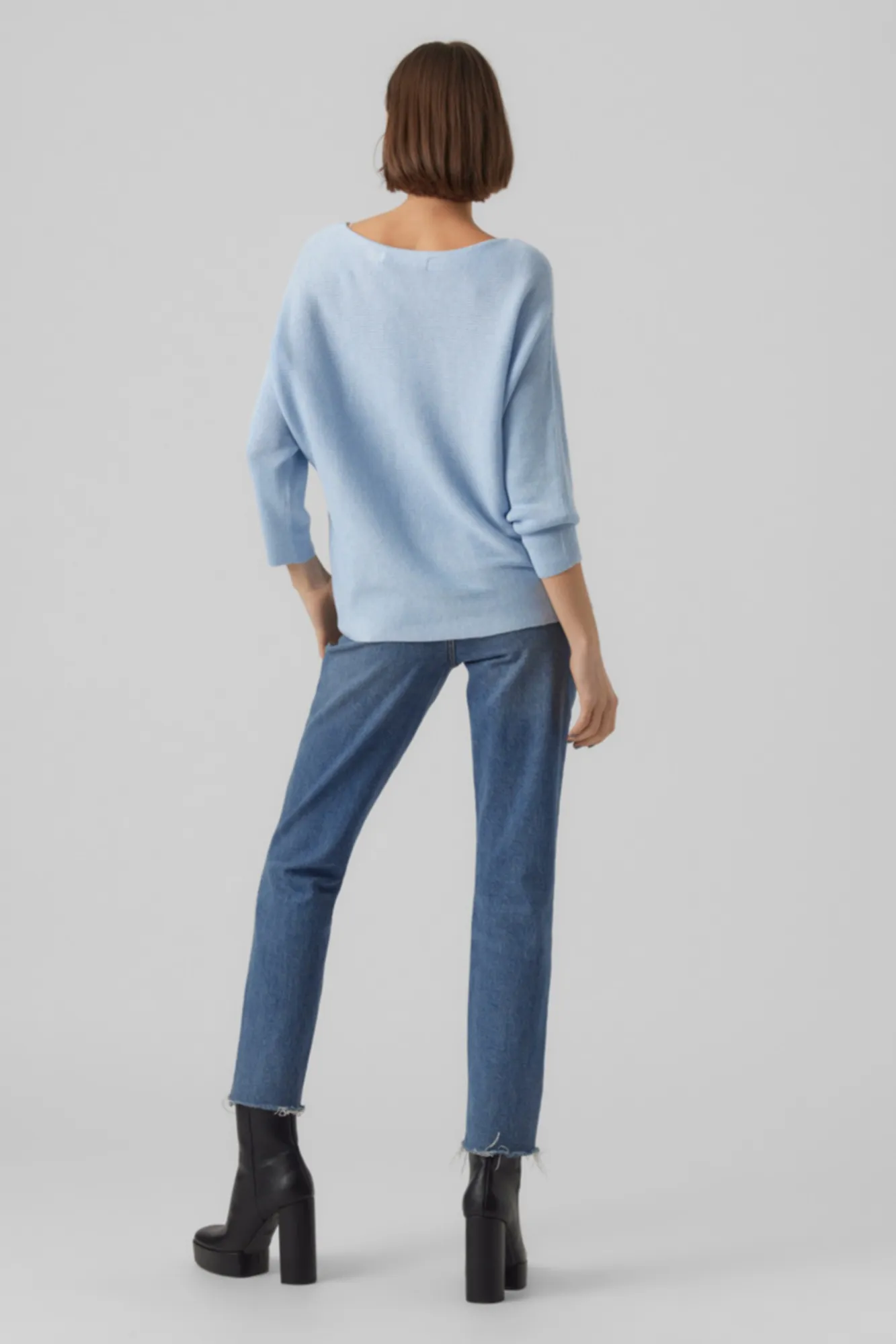 Vero Moda Top de punto manga 3/4 cuello barco