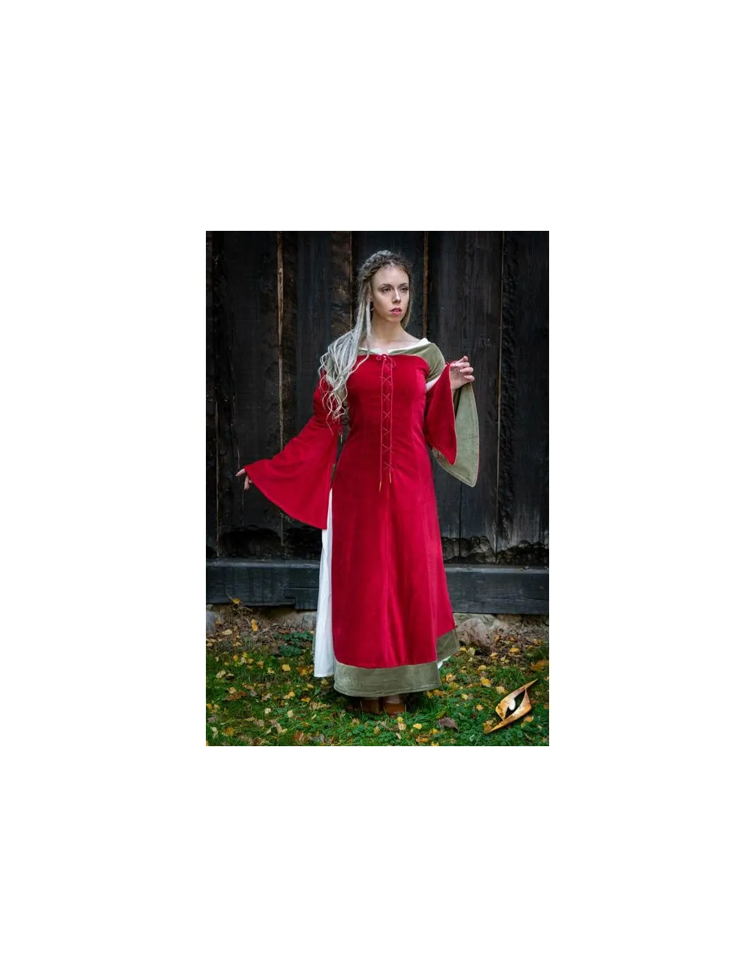 Vestido medieval Reina Isobel, color rojo