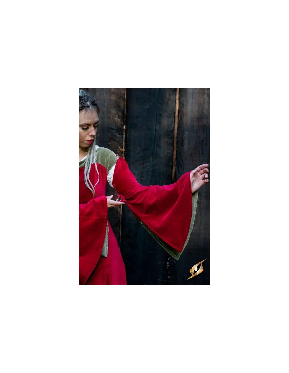 Vestido medieval Reina Isobel, color rojo