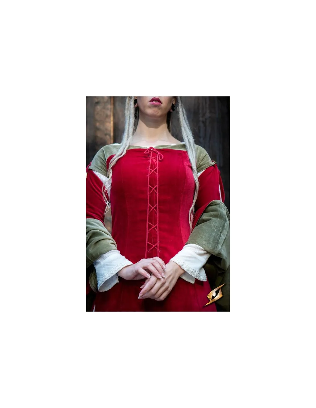 Vestido medieval Reina Isobel, color rojo