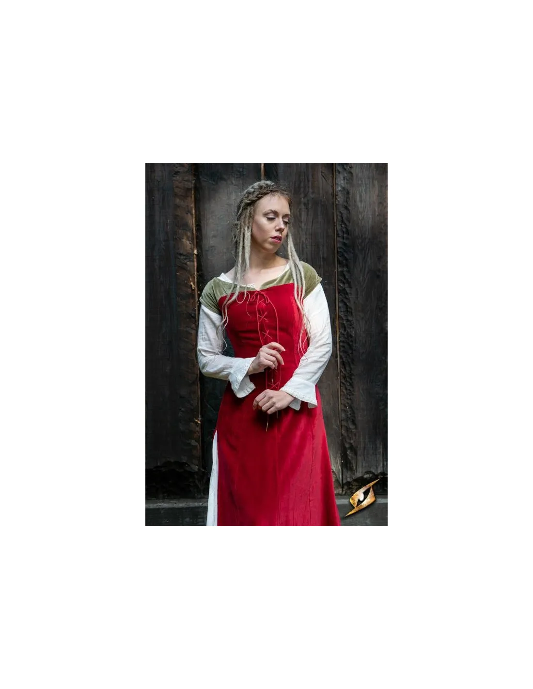 Vestido medieval Reina Isobel, color rojo