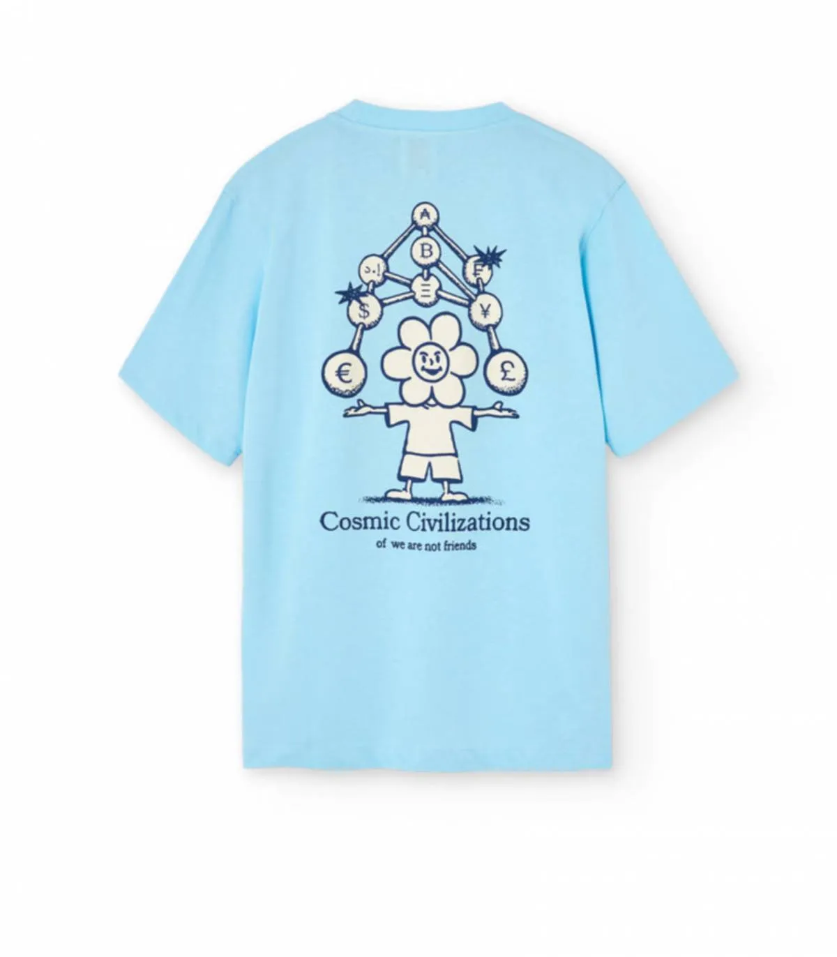 WE ARE NOT FRIENDS  CAMISETA PARA HOMBRE AZUL  COSMIC AQUAMARINE
