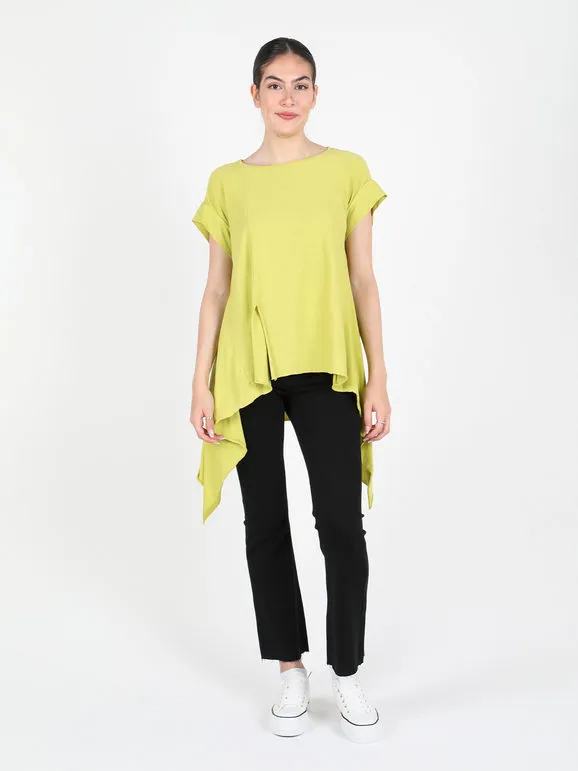 Wendy Trendy Camiseta maxi asimétrica de mujer de algodón
