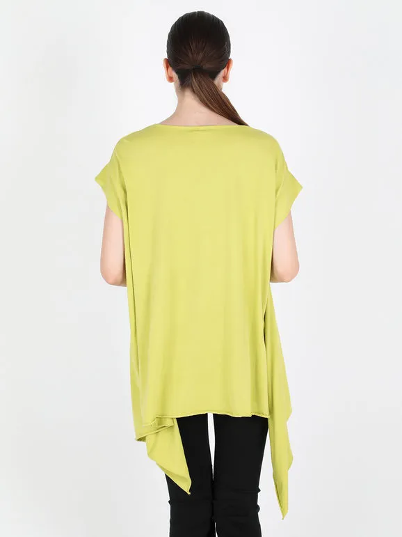 Wendy Trendy Camiseta maxi asimétrica de mujer de algodón