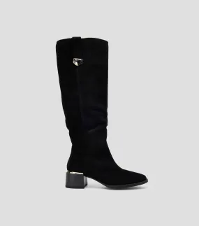 Westies Botas largas de piel con tacón medio ancho Mujer