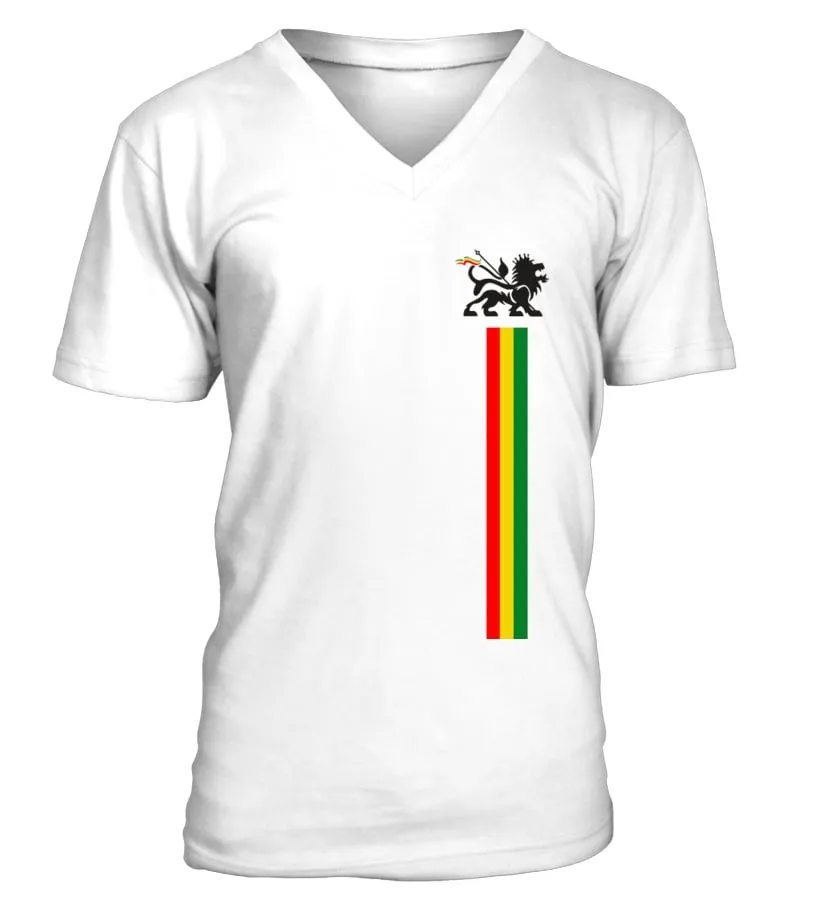 WT 002.BOB MARLEYLION OF JUDAH REGGAE RASTA BOB MARLEY RASTAFARIAN CAMISETA CUELLO EN V UNISEX