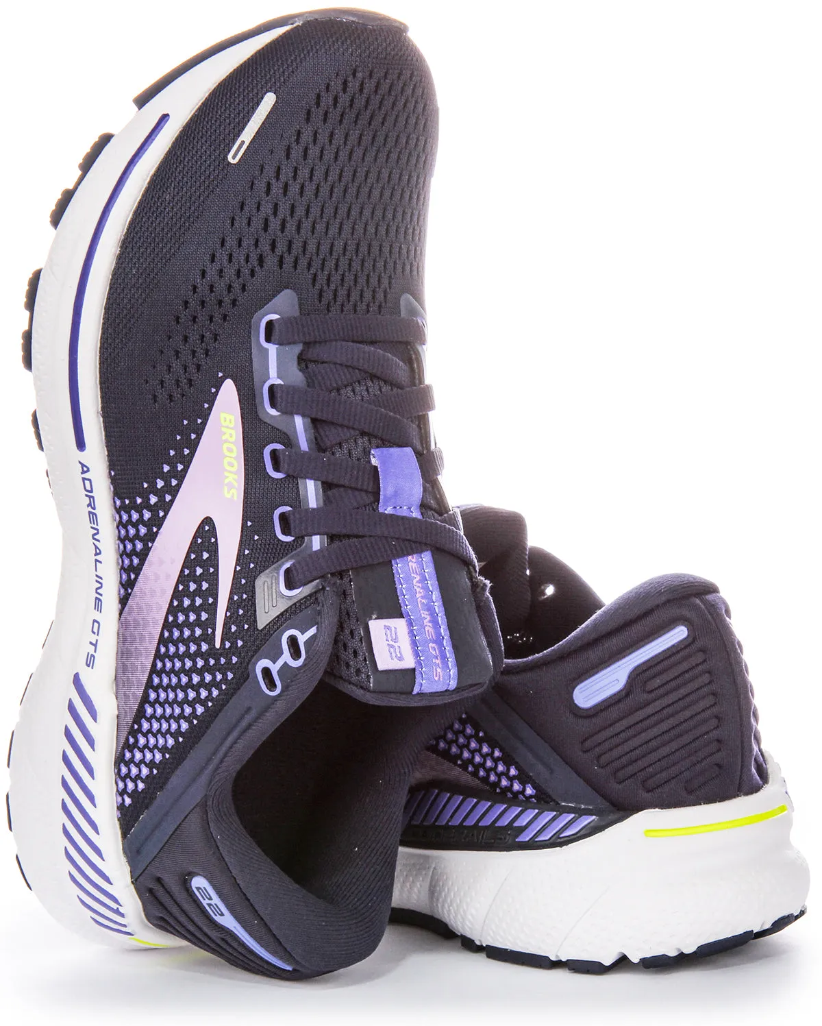 Zapatillas de malla Brooks Adrenaline GTS 22 Lighter Cushion Body Support para mujer en azul marino