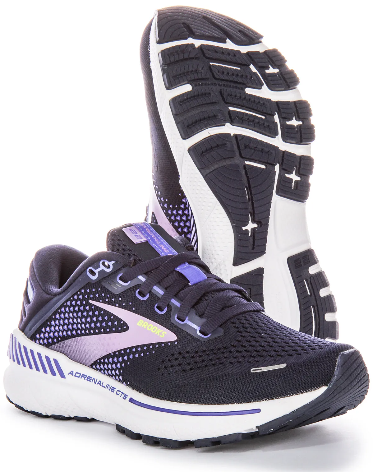 Zapatillas de malla Brooks Adrenaline GTS 22 Lighter Cushion Body Support para mujer en azul marino