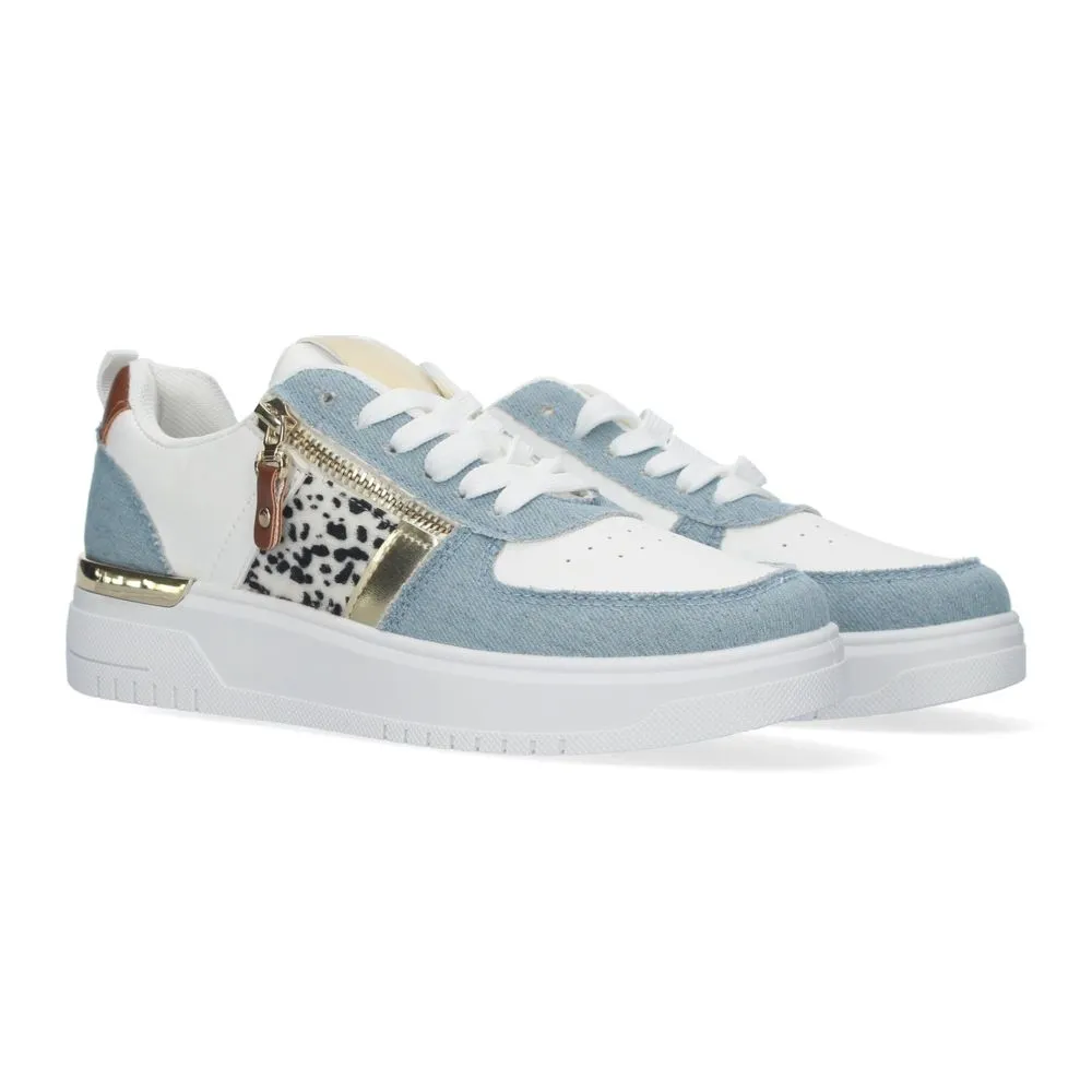 Zapatillas de mujer cómodas con detalles de animal print y adorno de cremallera