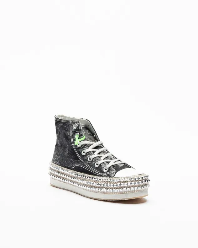 ZAPATILLAS DE PLATAFORMA NANKU COUTURE SHINY SQUARE NEGRO