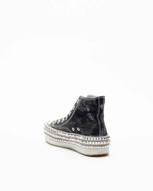 ZAPATILLAS DE PLATAFORMA NANKU COUTURE SHINY SQUARE NEGRO
