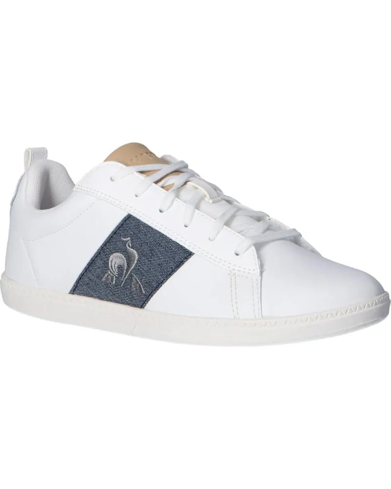 ZAPATILLAS DEPORTE DE MUJER Y NIñA Y NIñO LE COQ SPORTIF 2110077 COURTCLASSIC GS OPTICAL WHITEDRESS BLUE