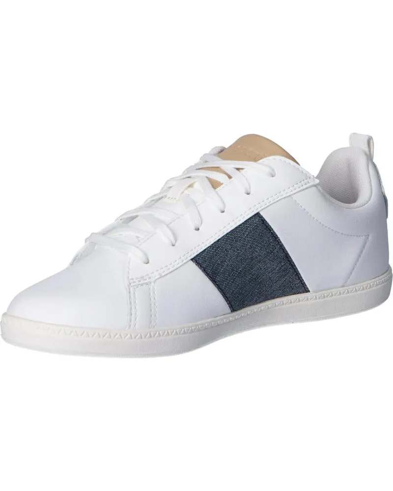 ZAPATILLAS DEPORTE DE MUJER Y NIñA Y NIñO LE COQ SPORTIF 2110077 COURTCLASSIC GS OPTICAL WHITEDRESS BLUE