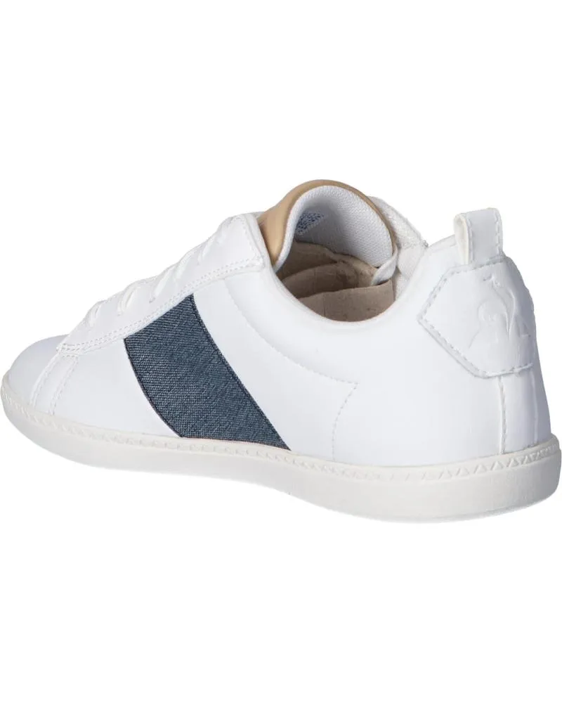 ZAPATILLAS DEPORTE DE MUJER Y NIñA Y NIñO LE COQ SPORTIF 2110077 COURTCLASSIC GS OPTICAL WHITEDRESS BLUE