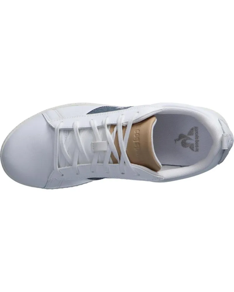 ZAPATILLAS DEPORTE DE MUJER Y NIñA Y NIñO LE COQ SPORTIF 2110077 COURTCLASSIC GS OPTICAL WHITEDRESS BLUE