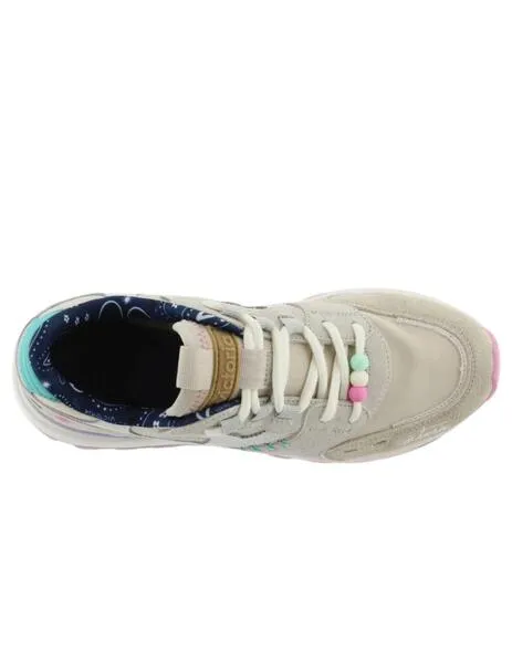 Zapatills victoria basket luna nylon beige de mujer.